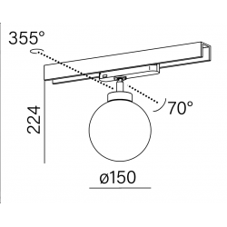 MODERN BALL simple midi LED track biały struktura  16386-L930-D0-00-13